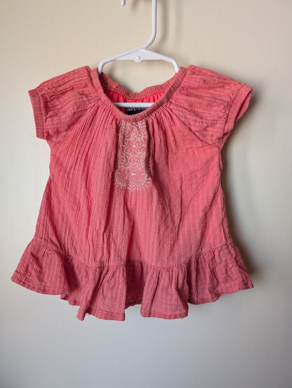 Girls' Pink Ruffle Hem Short Sleeve 3t Blouse Limited Too